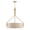 Designers Fountain Elara 60 Watt 4 Light Brushed Gold Pendant with Beige Linen Shade 93932-BG - alternate 1